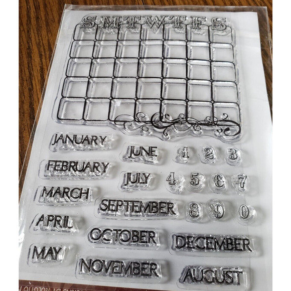 Hampton Art Post Script Month and Date Calendar Clear Stamps - Picture 5 of 5